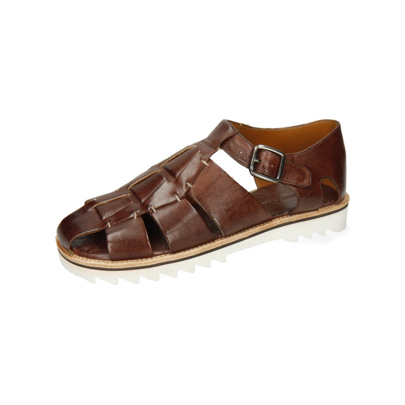 Brązowe buty letnie męskie Melvin & Hamilton ze skóry