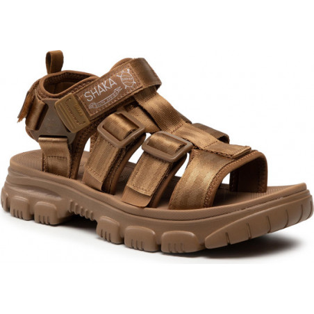 Brązowe buty letnie męskie Shaka w stylu casual