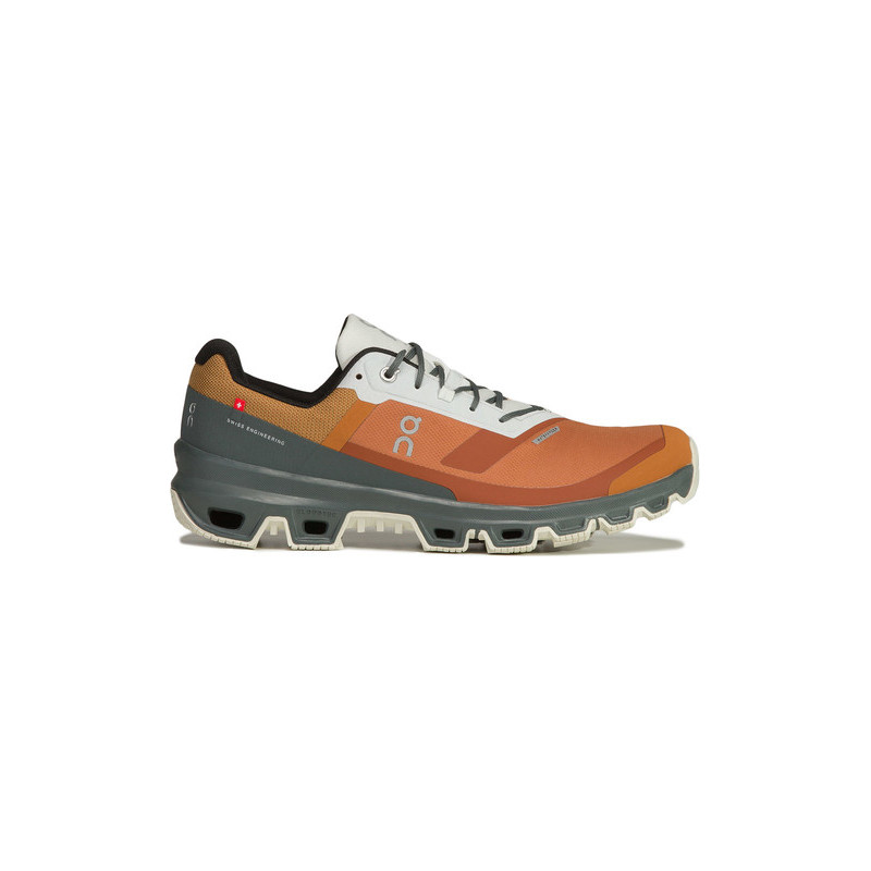 Brązowe buty sportowe On Running w sportowym stylu sznurowane