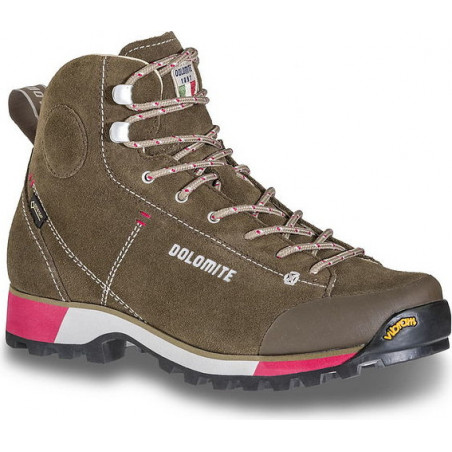 Brązowe buty trekkingowe Dolomite z płaską podeszwą