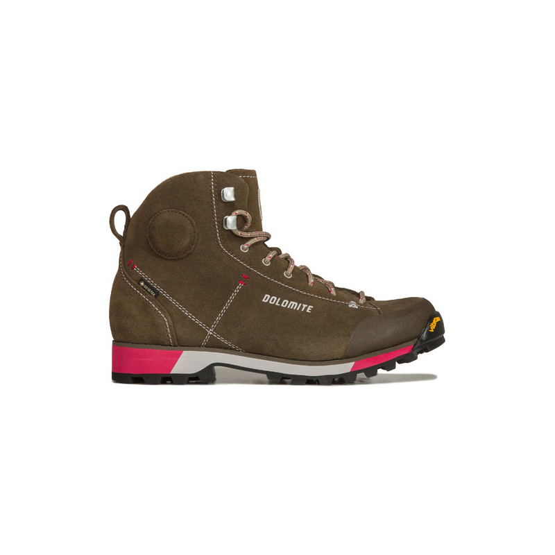 Brązowe buty trekkingowe Dolomite z płaską podeszwą sznurowane z goretexu