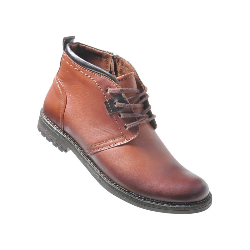 Brązowe buty zimowe Pantofelek24