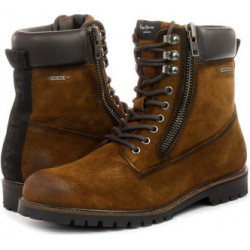 Brązowe buty zimowe Pepe Jeans sznurowane