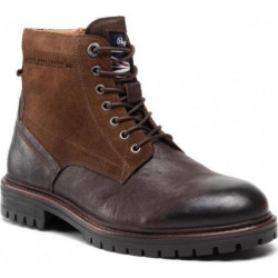 Brązowe buty zimowe Pepe Jeans w stylu casual na zamek