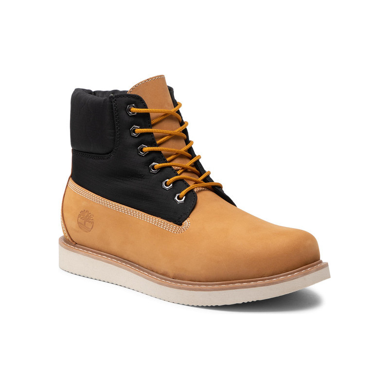 Brązowe buty zimowe Timberland sznurowane w sportowym stylu z nubuku