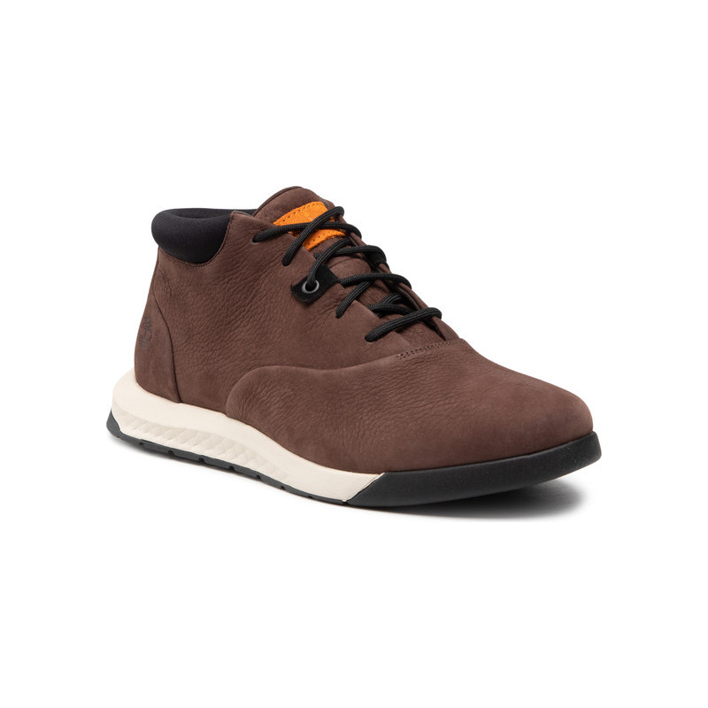 Brązowe buty zimowe Timberland sznurowane z nubuku w sportowym stylu