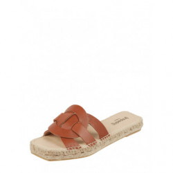 Brązowe espadryle Espadrij w stylu casual z płaską podeszwą ze skóry
