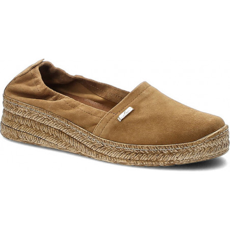 Brązowe espadryle Lemar w stylu casual z tkaniny