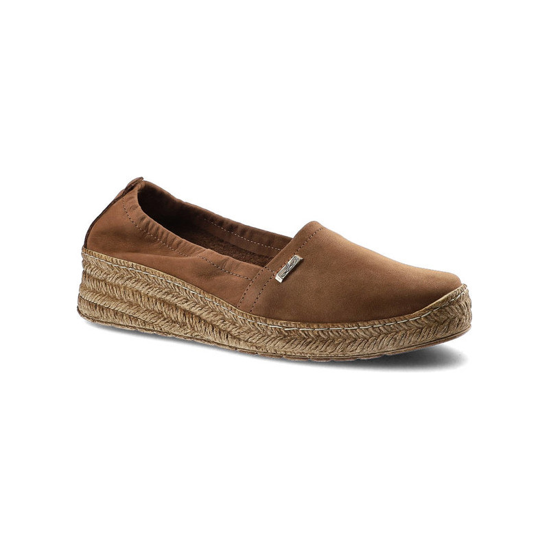 Brązowe espadryle Lemar z tkaniny w stylu boho