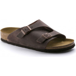Brązowe klapki Birkenstock w stylu casual ze skóry