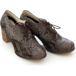 Brązowe półbuty Zapato w stylu casual na obcasie