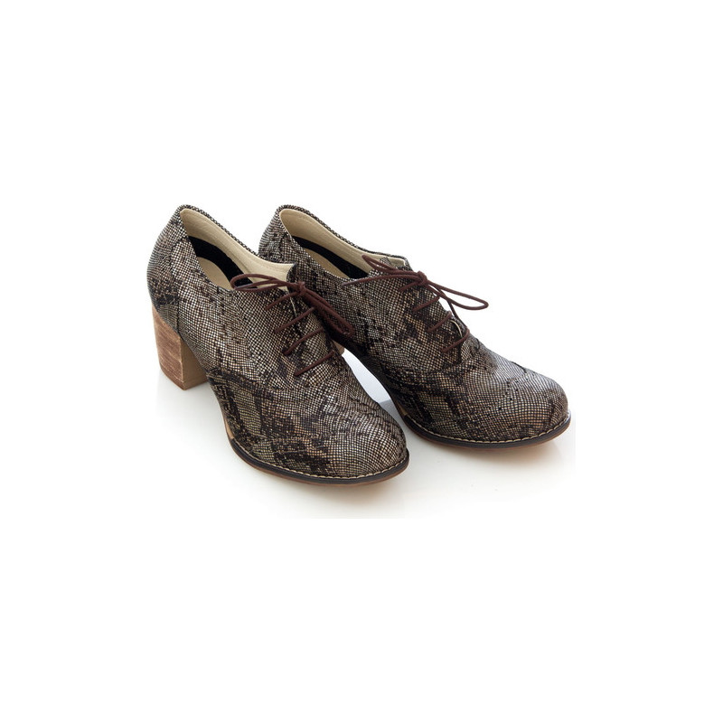 Brązowe półbuty Zapato w stylu casual na obcasie