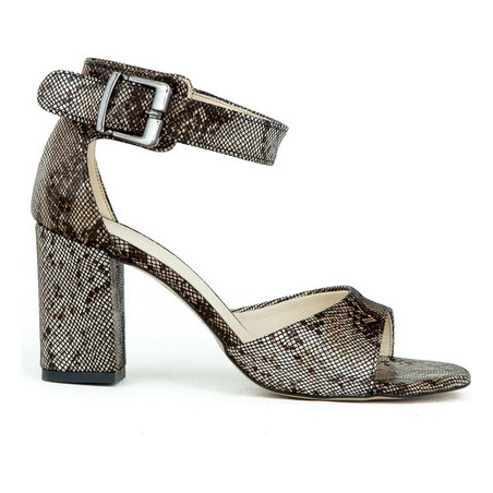 Brązowe sandały Zapato z klamrami na słupku ze skóry