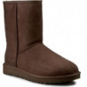 Brązowe śniegowce UGG Australia z płaską podeszwą ze skóry