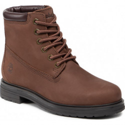 Brązowe trapery damskie Timberland z nubuku z płaską podeszwą