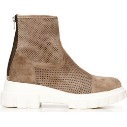 Brązowe trapery damskie Wittchen ze skóry z płaską podeszwą