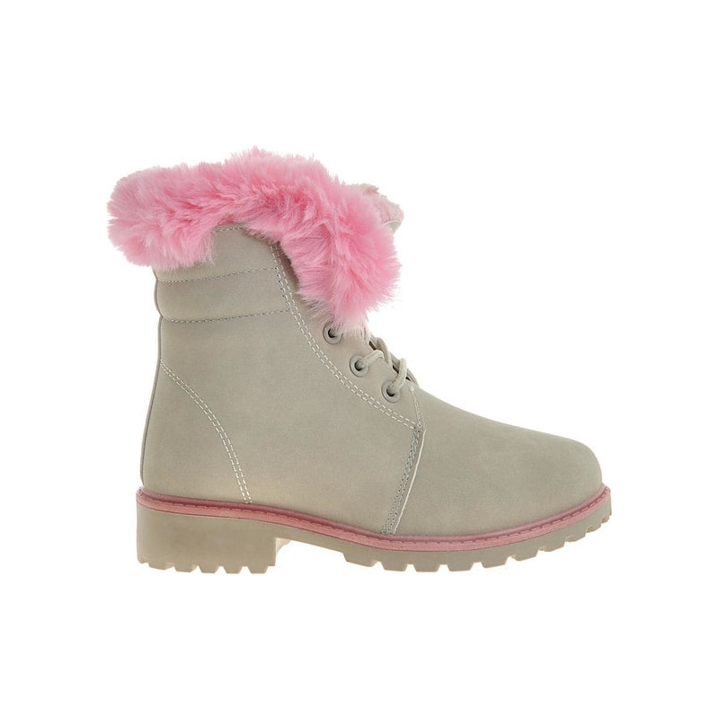 Buty dziecięce zimowe Pantofelek24 dla dziewczynek sznurowane