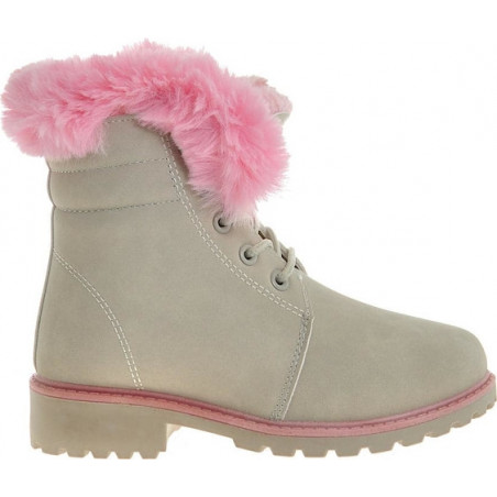 Buty dziecięce zimowe Pantofelek24 dla dziewczynek sznurowane