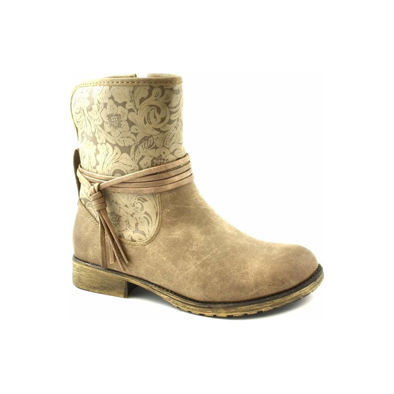Buty dziecięce zimowe Wojtyłko na zamek w kwiatki dla dziewczynek