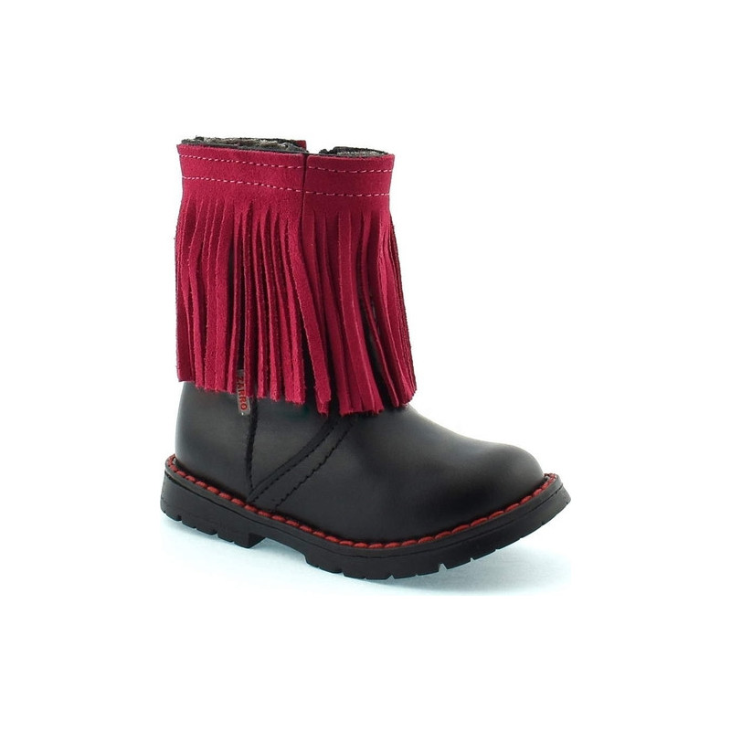 Buty dziecięce zimowe Zarro dla dziewczynek na zamek ze skóry