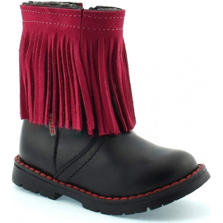 Buty dziecięce zimowe Zarro dla dziewczynek na zamek ze skóry