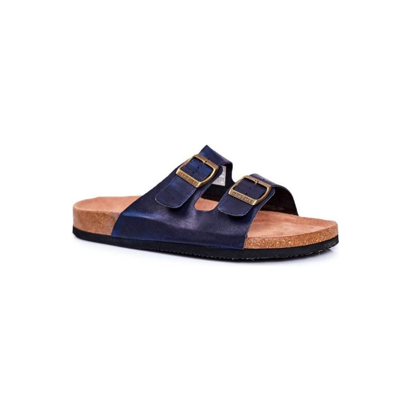 Buty letnie męskie Big Star ze skóry z klamrami