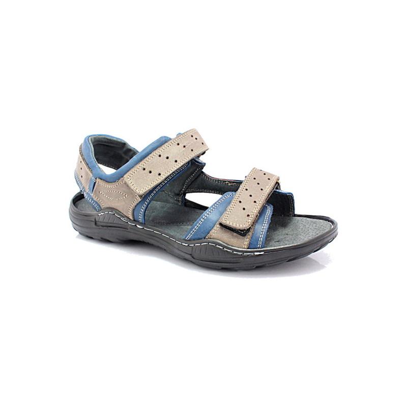 Buty letnie męskie Kent na rzepy ze skóry