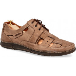 Buty letnie męskie Kent ze skóry z klamrami