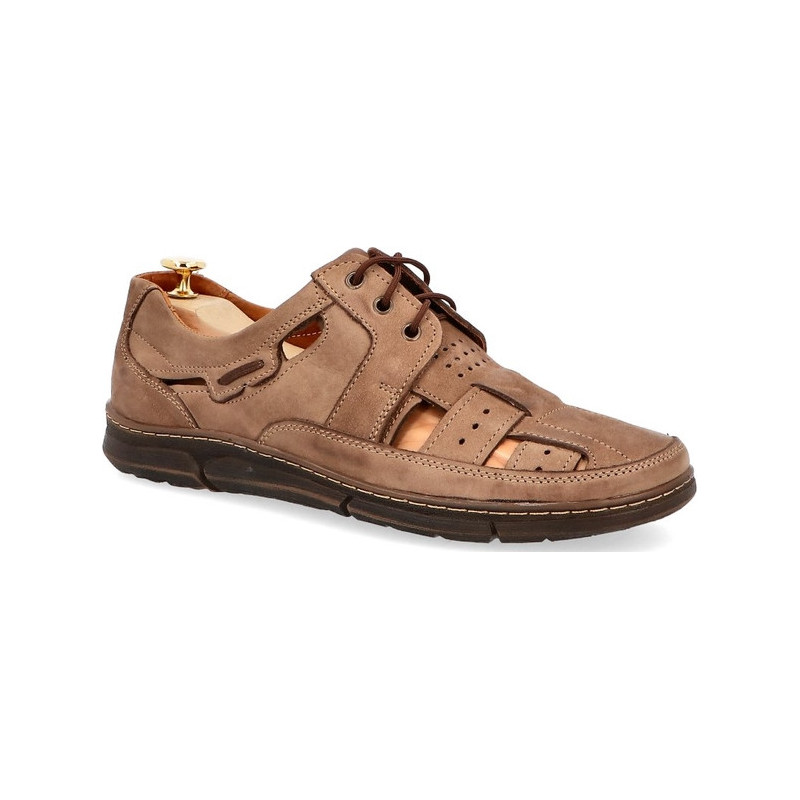 Buty letnie męskie Kent ze skóry z klamrami