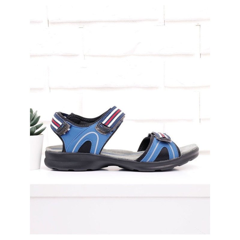 Buty letnie męskie Yourshoes na rzepy z nubuku