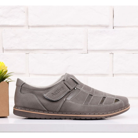Buty letnie męskie Yourshoes ze skóry ekologicznej