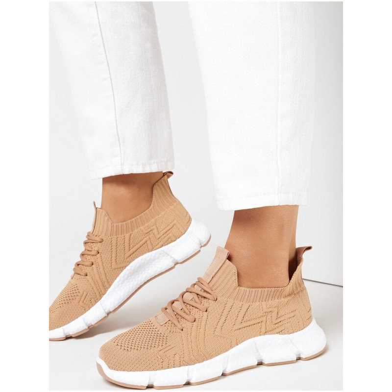 Buty sportowe born2be z płaską podeszwą w sportowym stylu sznurowane