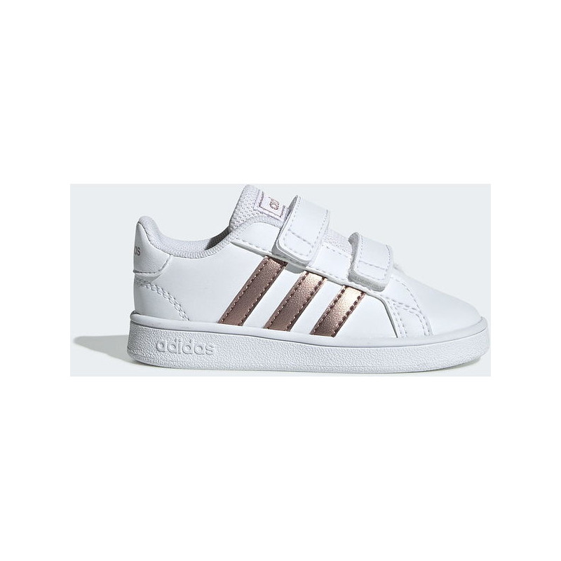 Buty sportowe dziecięce Adidas ze skóry na rzepy