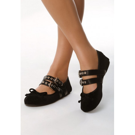 Baleriny born2be w stylu casual z weluru z płaską podeszwą
