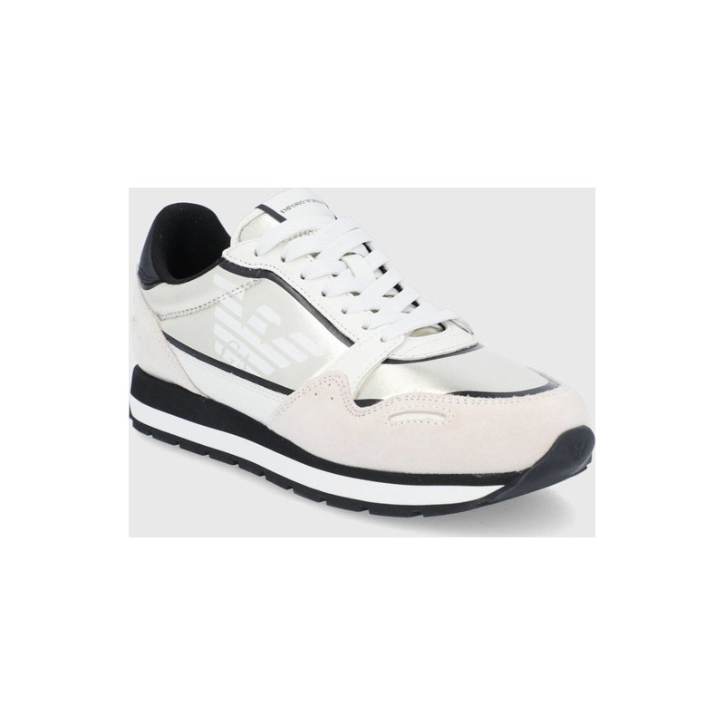 Buty sportowe Emporio Armani sznurowane z płaską podeszwą