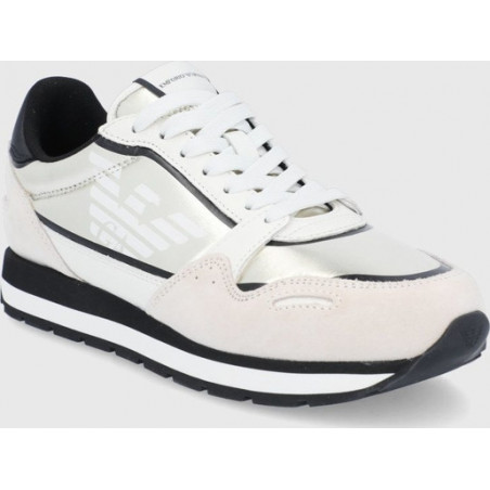 Buty sportowe Emporio Armani sznurowane z płaską podeszwą