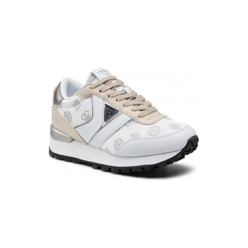 Buty sportowe Guess ze skóry sznurowane w sportowym stylu