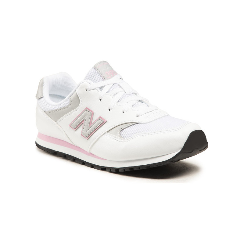 Buty sportowe New Balance z płaską podeszwą sznurowane ze skóry ekologicznej