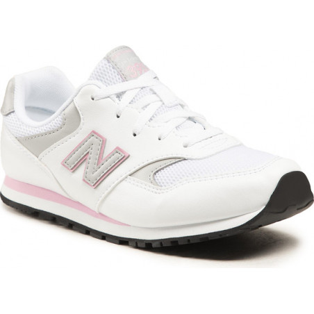 Buty sportowe New Balance z płaską podeszwą sznurowane ze skóry ekologicznej