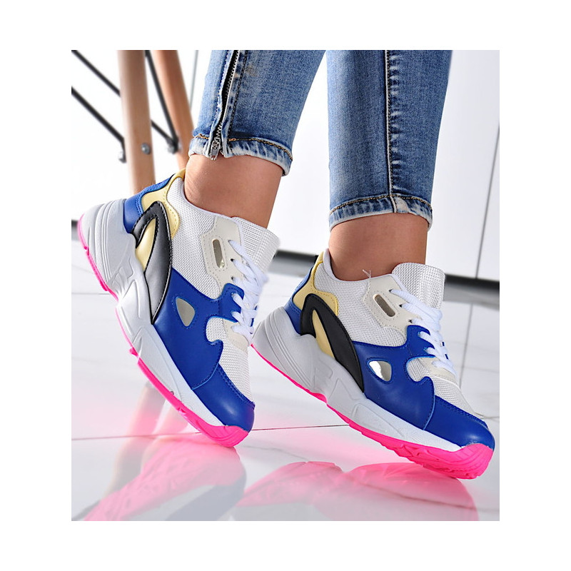 Buty sportowe Pantofelek24 ze skóry ekologicznej w sportowym stylu z płaską podeszwą