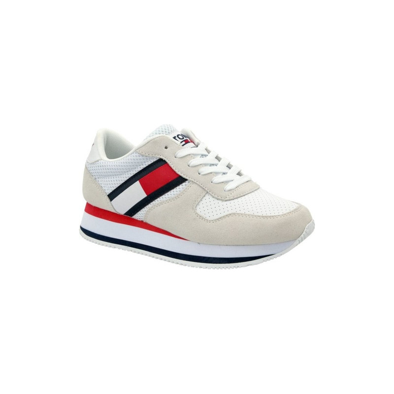 Buty sportowe Tommy Jeans sznurowane ze skóry