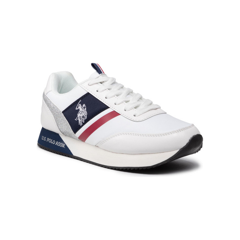 Buty sportowe U.S. Polo w sportowym stylu z płaską podeszwą ze skóry ekologicznej