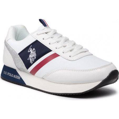 Buty sportowe U.S. Polo w sportowym stylu z płaską podeszwą ze skóry ekologicznej