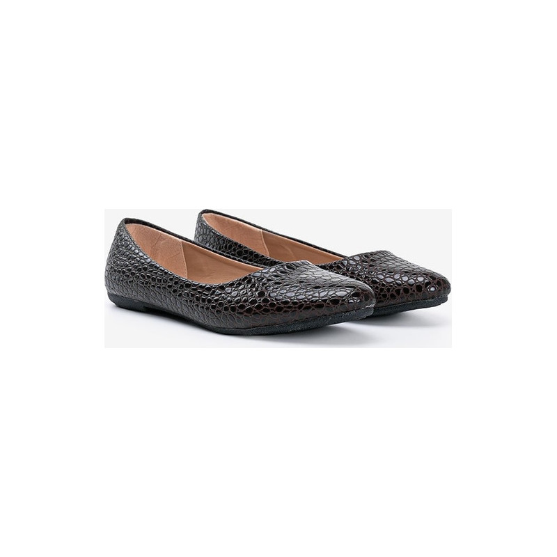 Baleriny Gemre.com.pl w stylu casual ze skóry z płaską podeszwą