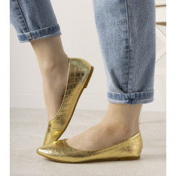 Baleriny Gemre.com.pl z płaską podeszwą w stylu casual ze skóry