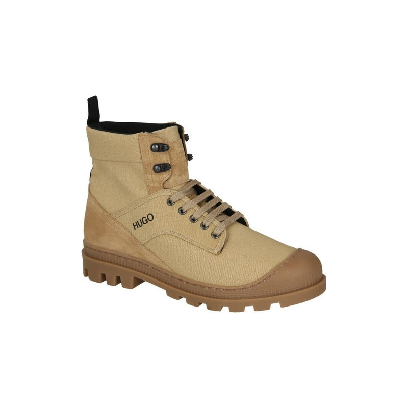 Buty zimowe Hugo Boss sznurowane ze skóry