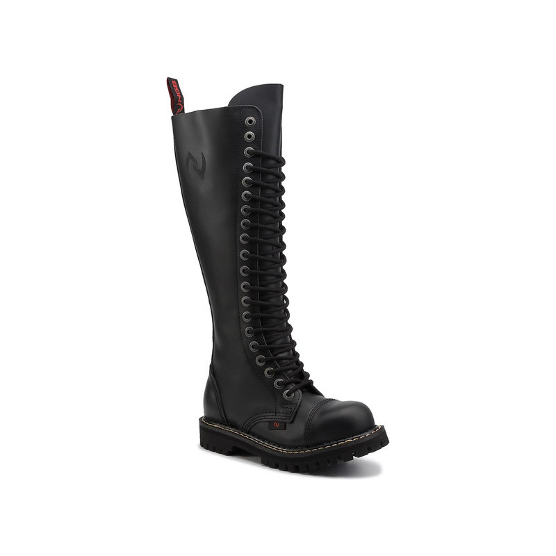 Buty zimowe NAGABA sznurowane w rockowym stylu ze skóry