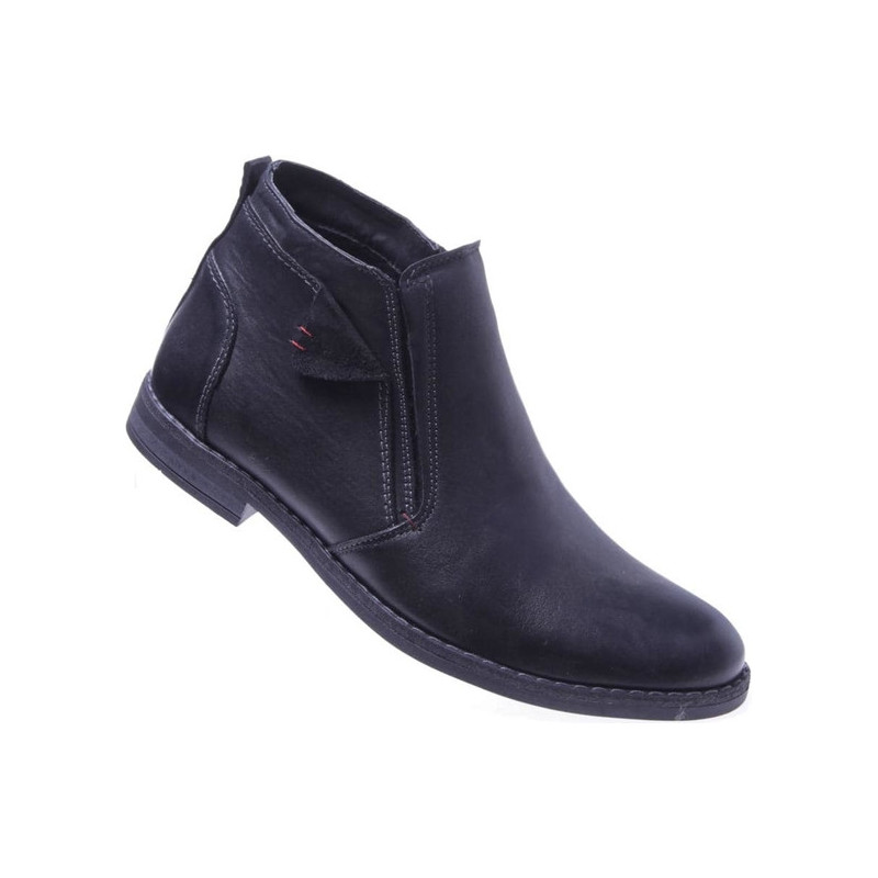 Buty zimowe Pantofelek24 ze skóry na zamek
