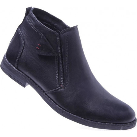 Buty zimowe Pantofelek24 ze skóry na zamek