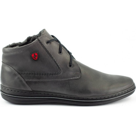 Buty zimowe Polbut sznurowane ze skóry